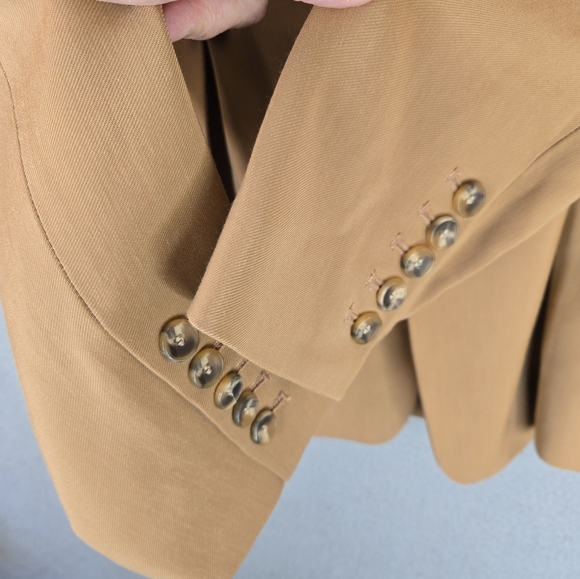 A.L.C. Women Maverick Coat Jacket Blazer Sz 8 Tan-Orange Long Line Lace Up Cinch - Picture 7 of 16